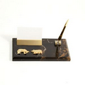 Marble Pen Stand & Card Holder - Stock Market